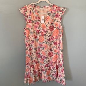 Loft. Floral midi dress
